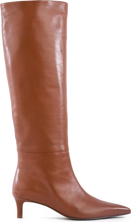 Rose Pointed Toe Over the Knee Kitten Heel Boot - Image 7