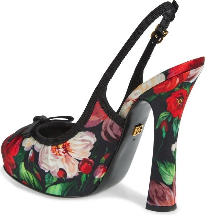 Rose Print Slingback Pump - Image 2