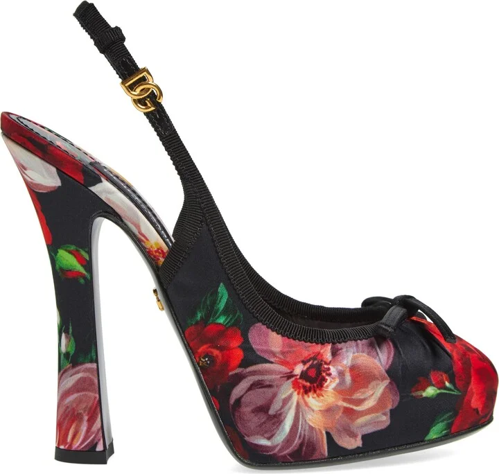 Rose Print Slingback Pump - Image 3