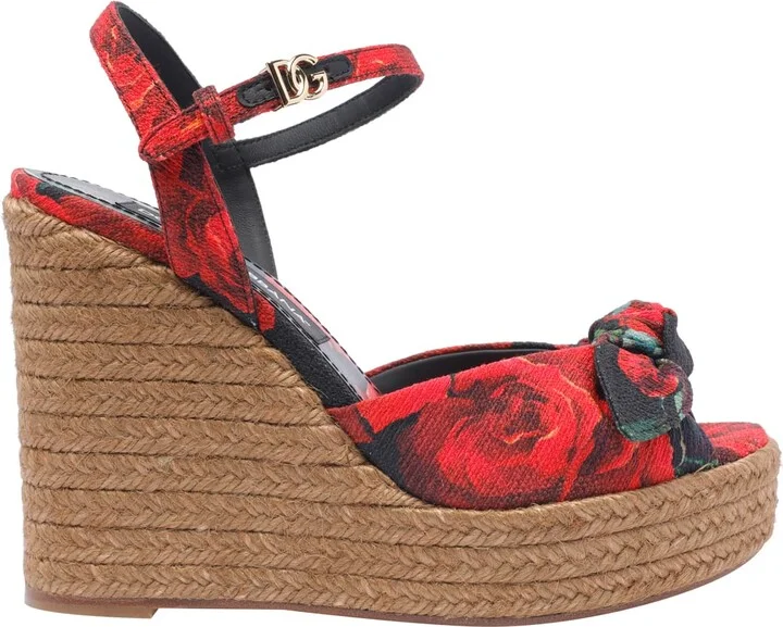 Rose Print Wedge