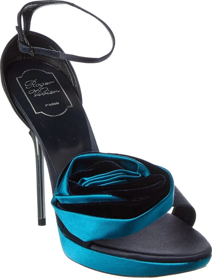 Rose Satin & Velvet Platform Sandal
