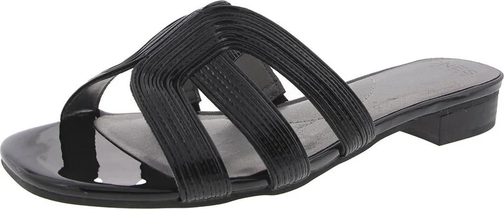 Roselly Womens Comfort Insole Patent Slide Sandals