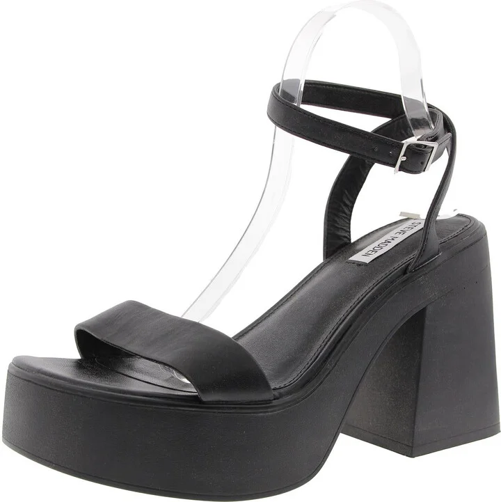 Rosetta Womens Adjustable Faux Leather Platform Sandals