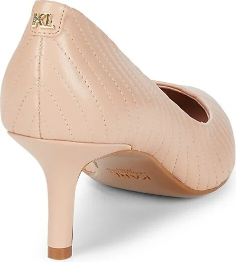 Rosette Leather Point Toe Pumps - Image 3