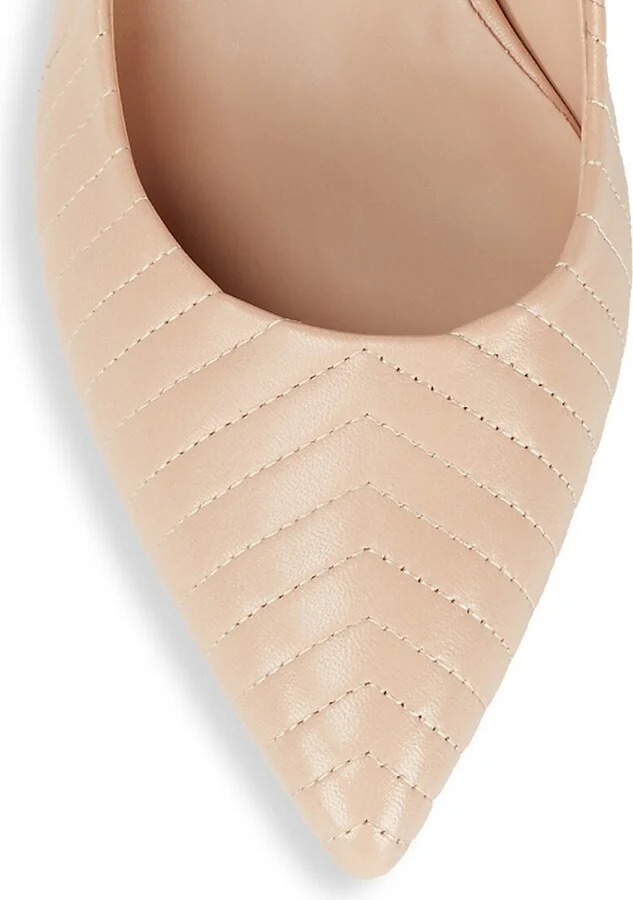Rosette Leather Point Toe Pumps - Image 4