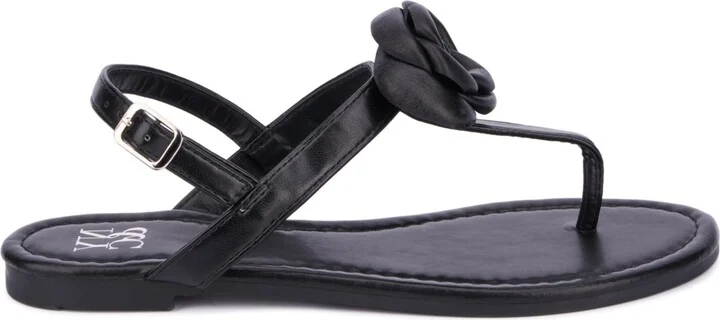 Rosette Women's Single Flower Thong T-Strap Sandal - Image 5