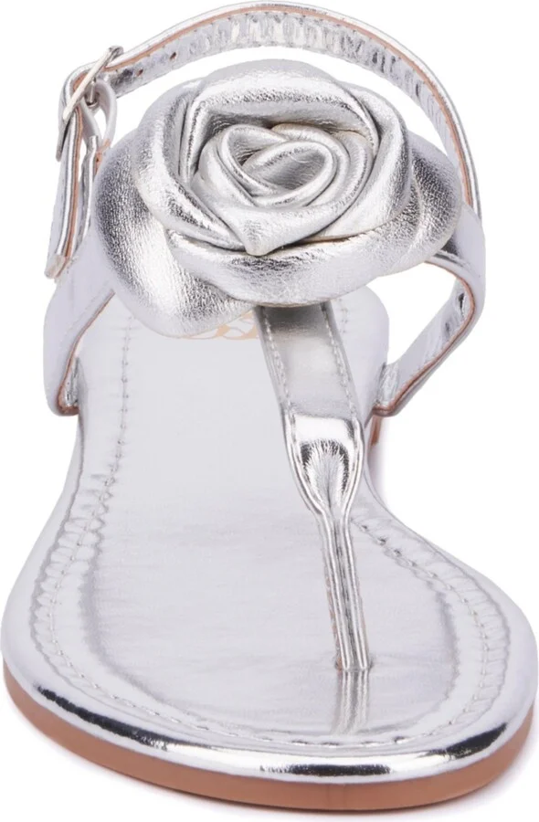 Rosette Women's Single Flower Thong T-Strap Sandal - Image 10