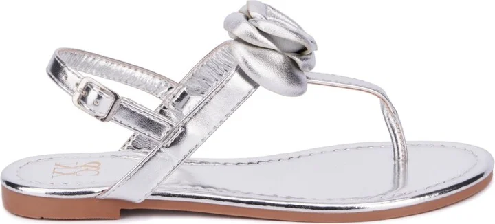 Rosette Women's Single Flower Thong T-Strap Sandal - Image 11