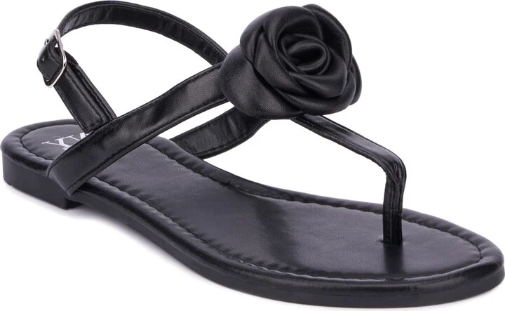 Rosette Women's Single Flower Thong T-Strap Sandal