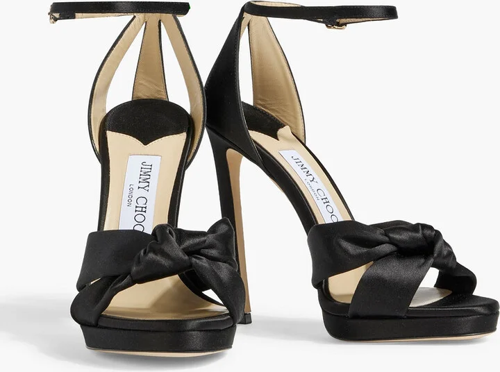 Rosie 120 knotted satin sandals - Image 2