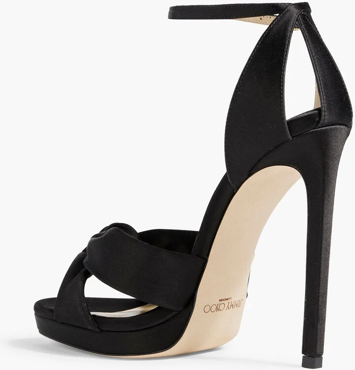 Rosie 120 knotted satin sandals - Image 3