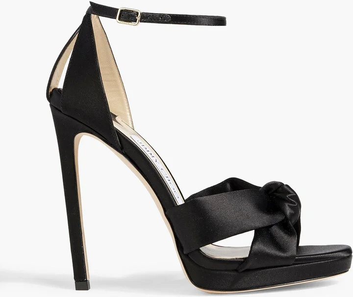 Rosie 120 knotted satin sandals