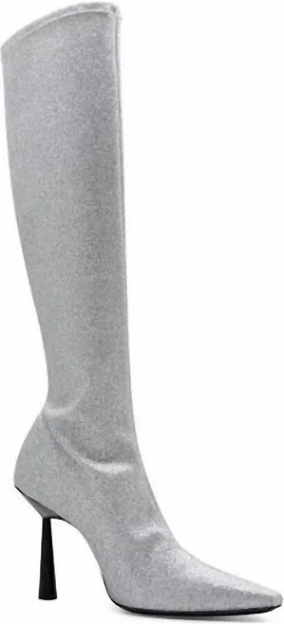 Rosie 8 Boots In Silver Glitter