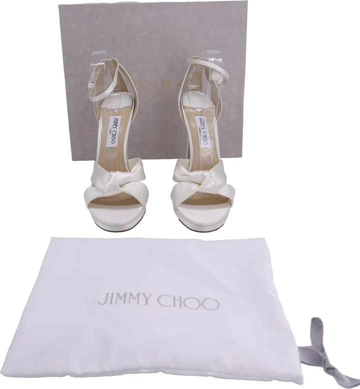 Rosie Ankle Strap Sandals in Ivory Satin