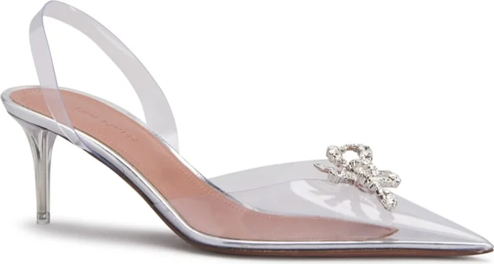 Rosie Clear Bow Halter Pumps - Image 5