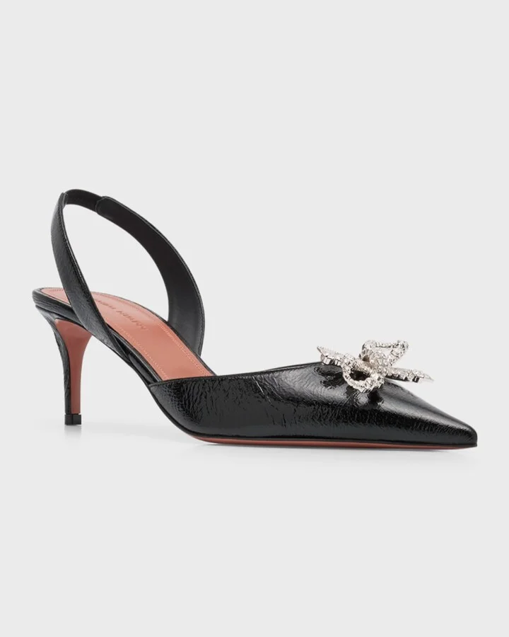 Rosie Crystal Bow Slingback Pumps - Image 2