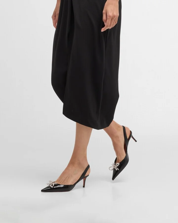 Rosie Crystal Bow Slingback Pumps - Image 3