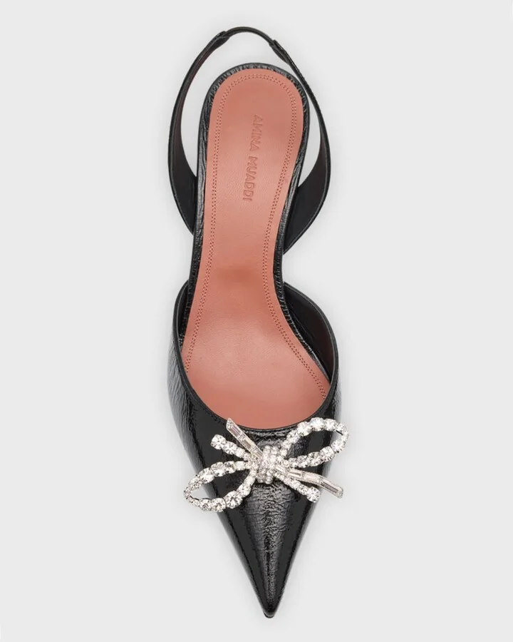 Rosie Crystal Bow Slingback Pumps - Image 4