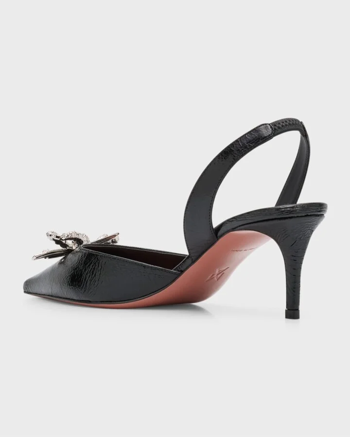 Rosie Crystal Bow Slingback Pumps - Image 5