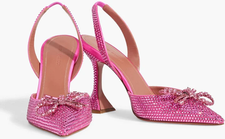 Rosie crystal-embellished satin slingback pumps - Image 2