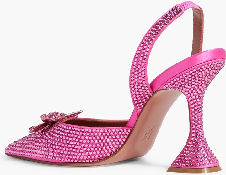 Rosie crystal-embellished satin slingback pumps - Image 3