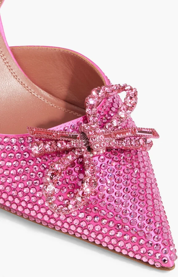 Rosie crystal-embellished satin slingback pumps - Image 4