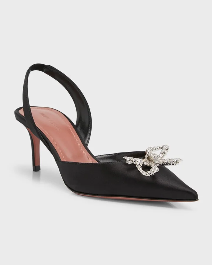 Rosie Slingback Satin Pumps - Image 8