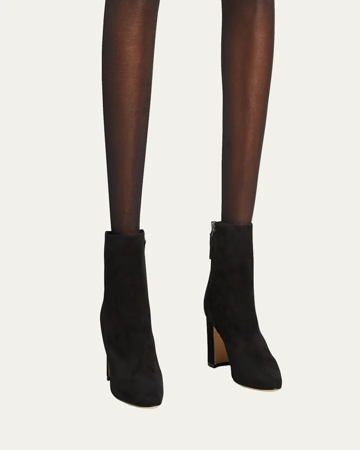 Rosie Suede Zip Ankle Booties - Image 4