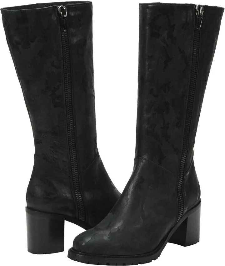 Rosina Heeled Boots In Black Camo