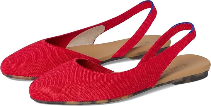 Rothy's The Almond Slingback Women's Slip-on Dress Shoes Lollipop Red : 7 M