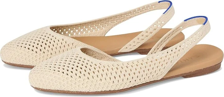 Rothy's The Almond Slingback Women's Slip-on Dress Shoes White Mesh : 12 M