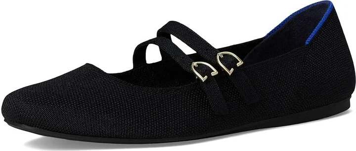 Rothy's The Double Buckle Mary Jane Women's Dress Flat Shoes Black : 6 M - Image 5