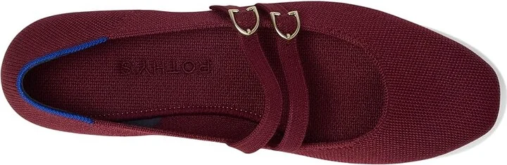Rothy's The Double Buckle Mary Jane Women's Dress Flat Shoes Cabernet : 5 M - Image 2