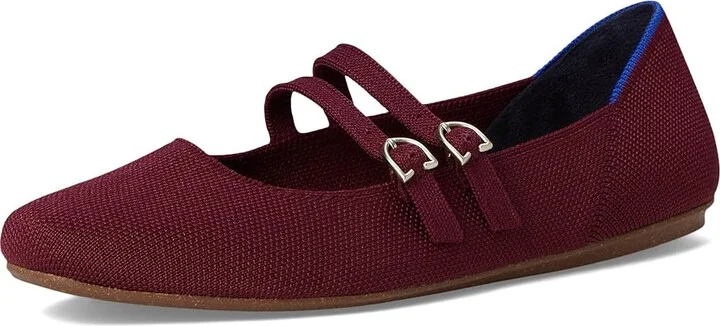 Rothy's The Double Buckle Mary Jane Women's Dress Flat Shoes Cabernet : 5 M - Image 5