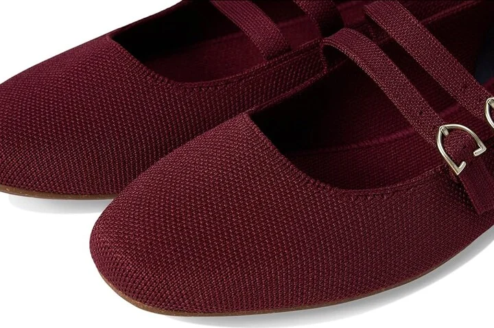 Rothy's The Double Buckle Mary Jane Women's Dress Flat Shoes Cabernet : 5 M - Image 7