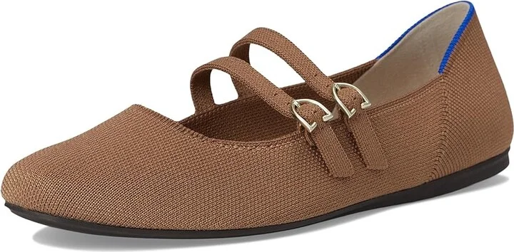Rothy's The Double Buckle Mary Jane Women's Dress Flat Shoes Java Chip : 7.5 M - Image 5