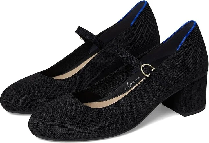 Rothy's The Mary Jane Heel High Women's Heels Black : 6 M
