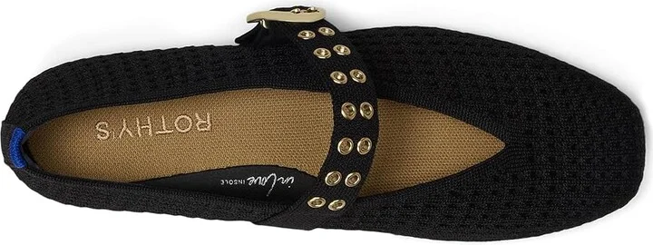Rothy's The Max Buckle Mary Jane Women's Dress Flat Shoes Black Mesh : 7.5 M - Image 2