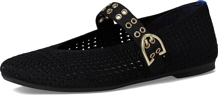Rothy's The Max Buckle Mary Jane Women's Dress Flat Shoes Black Mesh : 7.5 M - Image 5