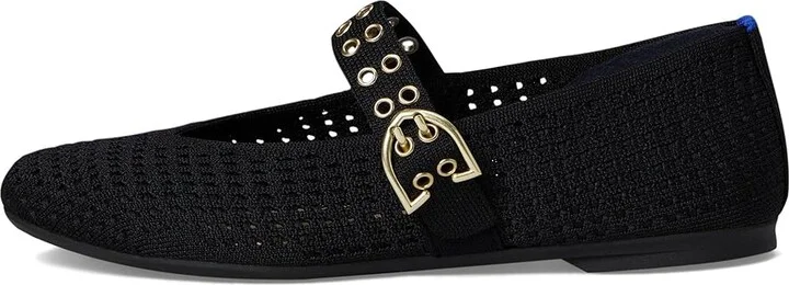 Rothy's The Max Buckle Mary Jane Women's Dress Flat Shoes Black Mesh : 7.5 M - Image 6