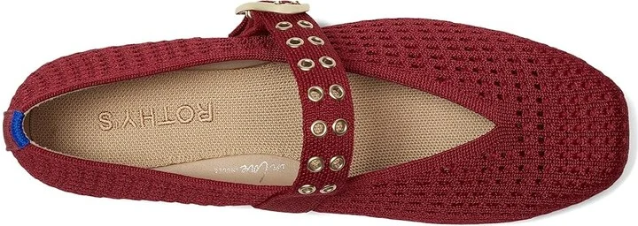 Rothy's The Max Buckle Mary Jane Women's Dress Flat Shoes Ruby Mesh : 8.5 M - Image 2