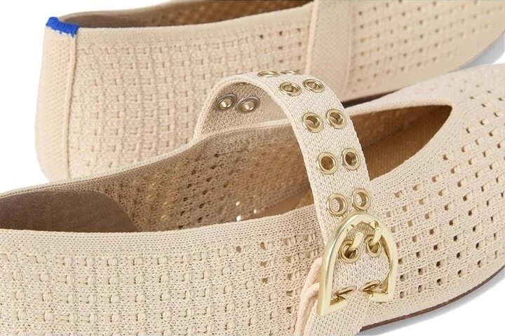 Rothy's The Max Buckle Mary Jane Women's Dress Flat Shoes White Mesh : 9.5 M - Image 7