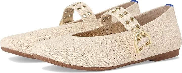 Rothy's The Max Buckle Mary Jane Women's Dress Flat Shoes White Mesh : 9.5 M