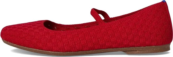 Rothy's The Max Square Mary Jane Women's Dress Flat Shoes Red Crisp Basketweave : 7.5 M, Synthetic - Image 6