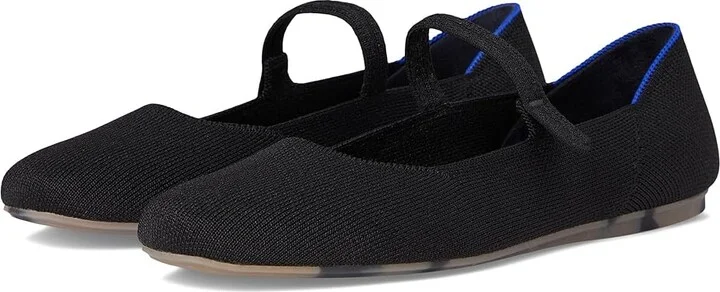 Rothy's The Square Mary Jane Women's Dress Flat Shoes Black : 8 M, Synthetic