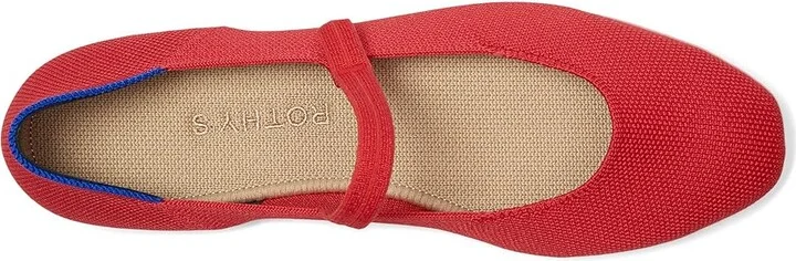 Rothy's The Square Mary Jane Women's Dress Flat Shoes Lollipop Red : 8 M, Synthetic - Image 2