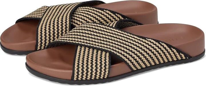 Rothy's The Weekend Slide Women's Sandals Toffee Stripe : 7.5 M, Synthetic