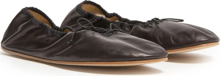 Round ballet flat in leather - Image 3