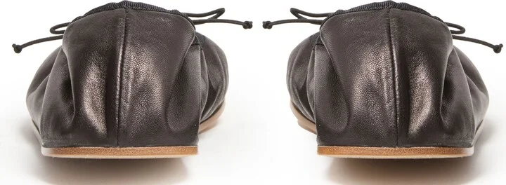 Round ballet flat in leather - Image 4