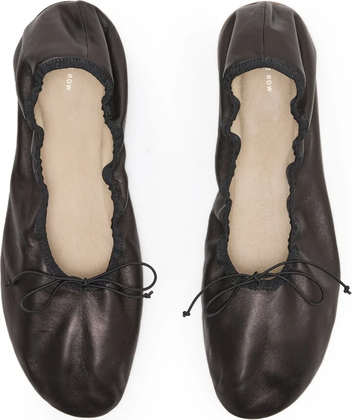 Round ballet flat in leather - Image 5